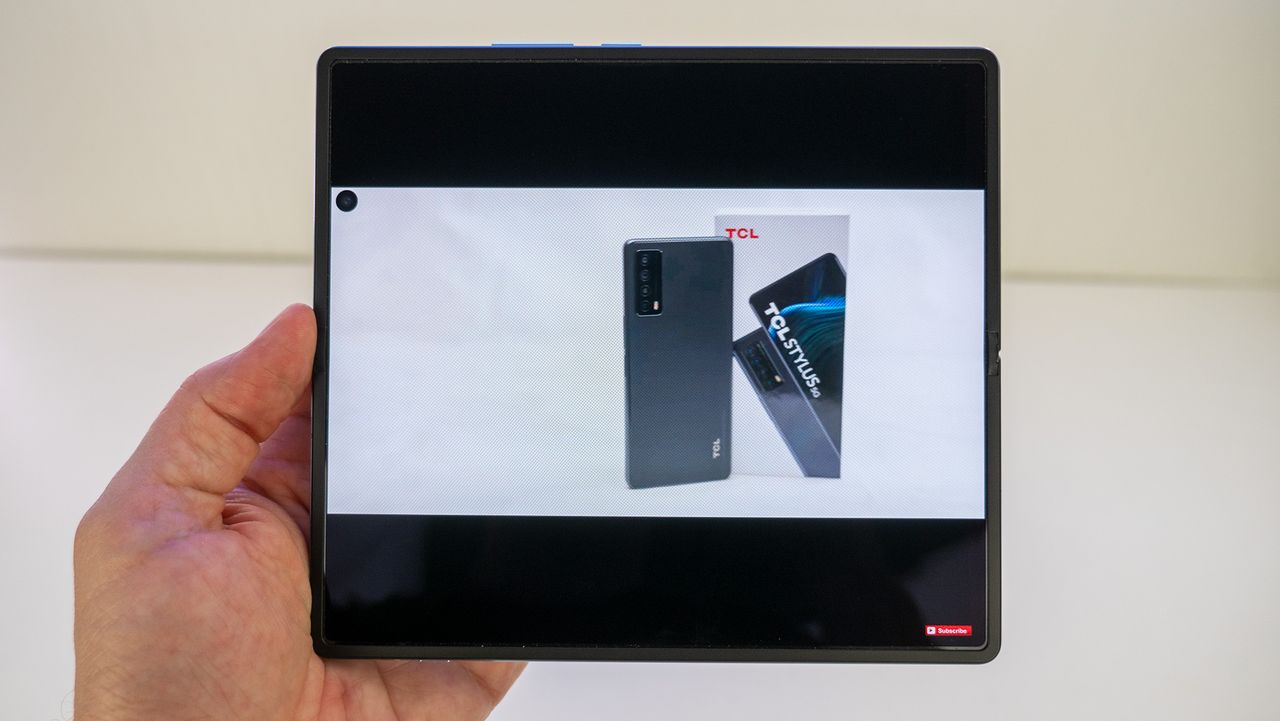 Vivo X Fold punch hole camera visible when playing a video