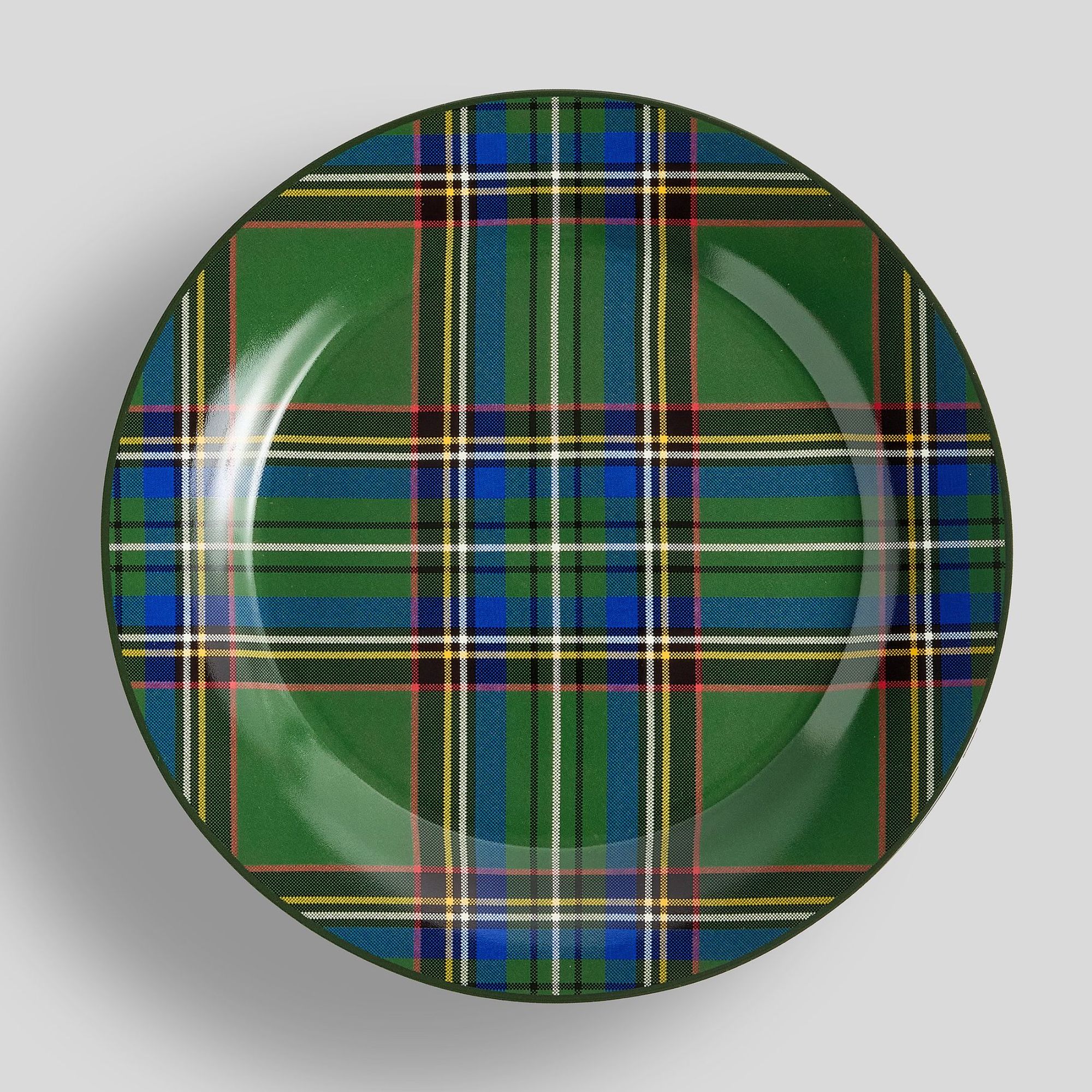 Green plaid plate