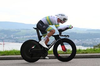 ZURICH SWITZERLAND SEPTEMBER 22 Jay Vine of Team Australia sprints during the 97th UCI Cycling World Championships Zurich 2024 Mens Elite Individual Time Trial a 461km one day race from Gossau to Zrich on September 22 2024 in Zurich Switzerland Photo by Dario BelingheriGetty Images