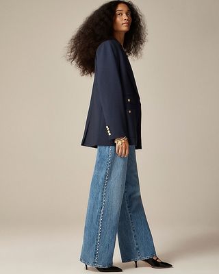 Studded Lower-Rise Wide-Leg Jean in 1984 Rigid