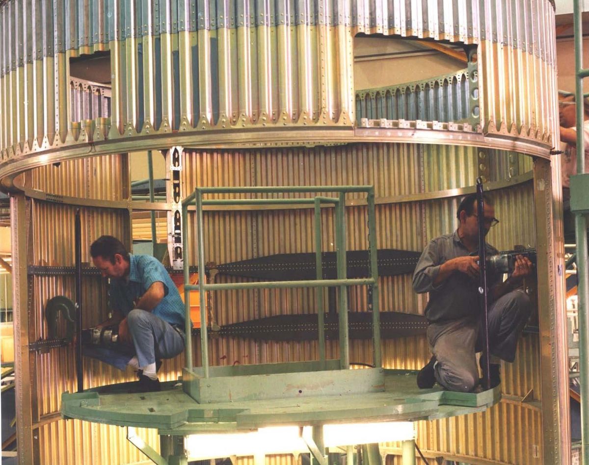 Fabricating MOL laboratory flight components.