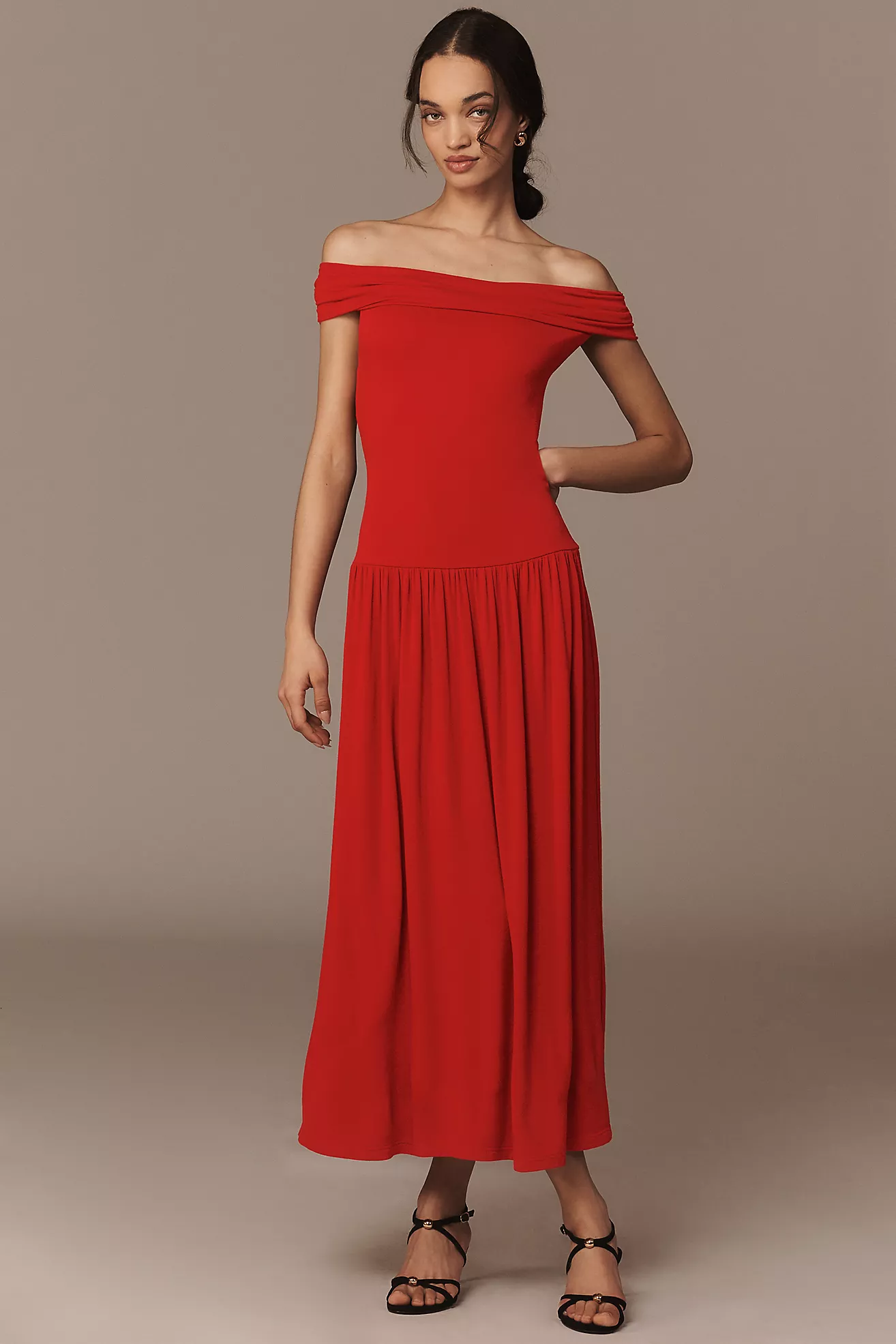 Walter Baker Soraya Off-Shoulder Drop-Waist Dress