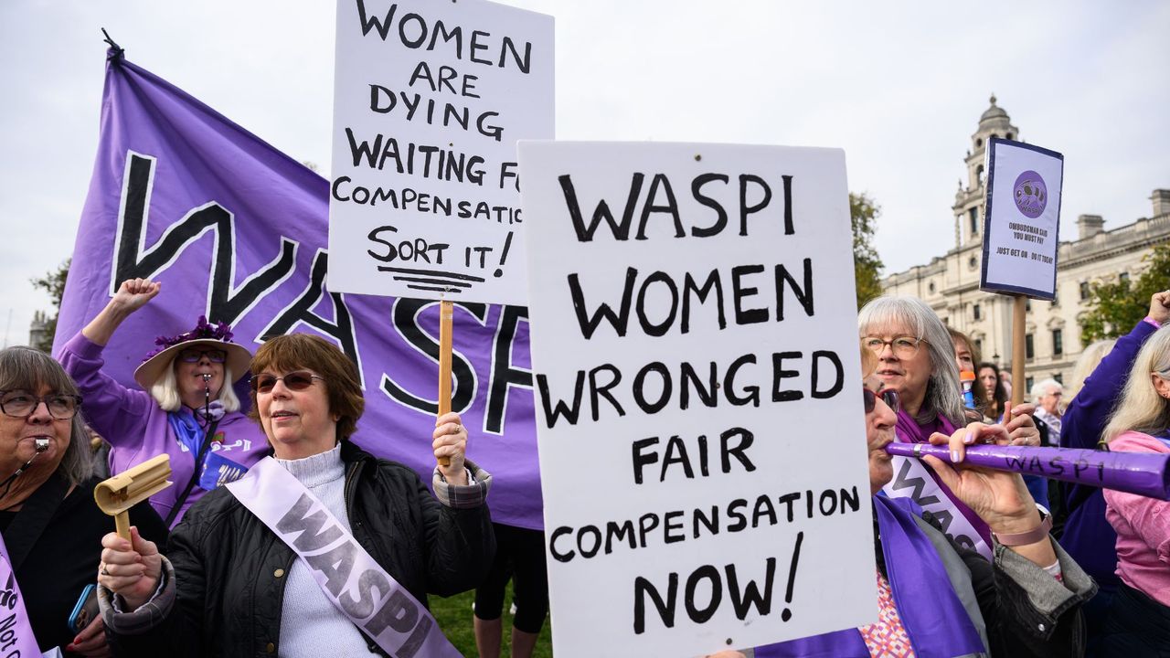 WASPI women protesting