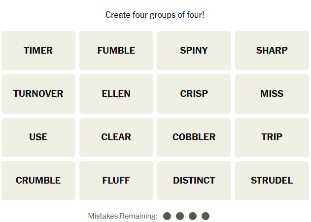 The New York Times Connections puzzle on January 22, 2026