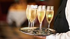 Champagne being served at a hunt ball