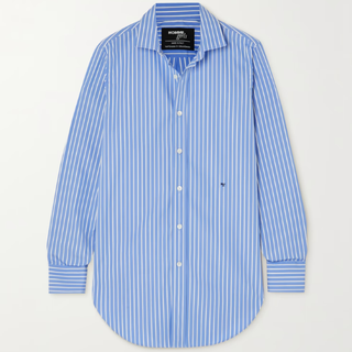 Homme Girls Striped cotton-poplin shirt