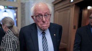 WASHINGTON, DC - JUNE 01: Sen. Bernie Sanders (I-VT) talks to reporters as he heads for a vote at the U.S. Capitol on June 01, 2026 in Washington, DC. Senate Majority Leader John Thune (R-SD) and Senate Republicans are navigating President Donald Trump's "anti-weaponization" fund and its impact on passing a reconciliation bill this week. (Photo by Chip Somodevilla/Getty Images)