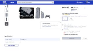 The Best Buy website with a PS5 Slim 30th bundle.