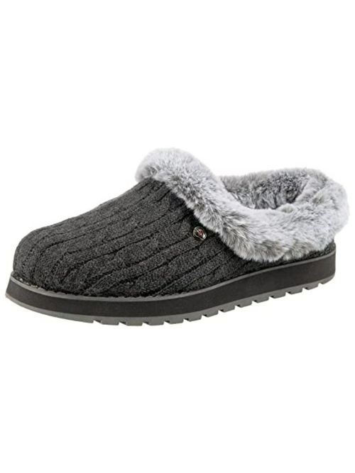 Skechers Bobs Women's Keepsakes - Ice Angel Slipper, Charcoal, 9