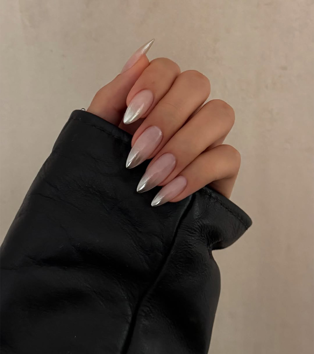 A transitional silver manicure by Zola Ganzorigt.