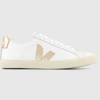 Veja white trainers with taupe V