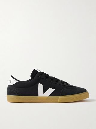 Volley Suede and Leather-Trimmed Canvas Sneakers