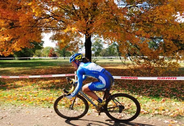 Georgia Gould (Luna Pro Team) had little time to enjoy the wonderful folliage