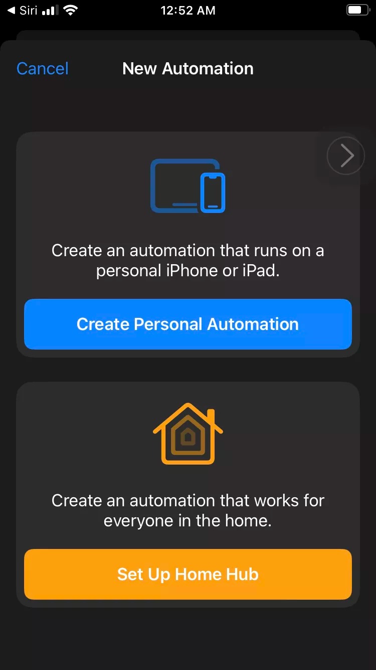 Create Personal Automation