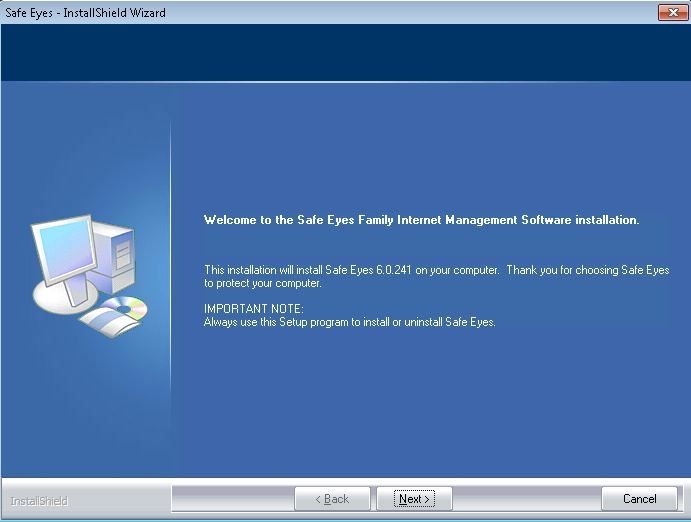 McAfee Safe Eyes image: This parental control software has an installation wizard to take you through setting it up, step by step.