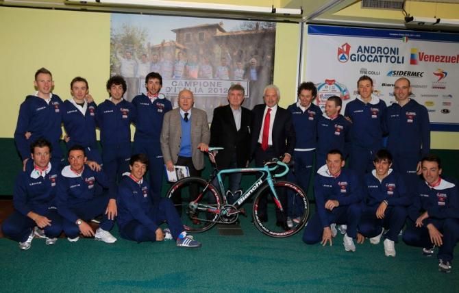 Time to get into something more comfortable for the riders of the Androni Giocatolli squad