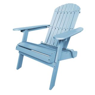 A blue Adirondack style chair