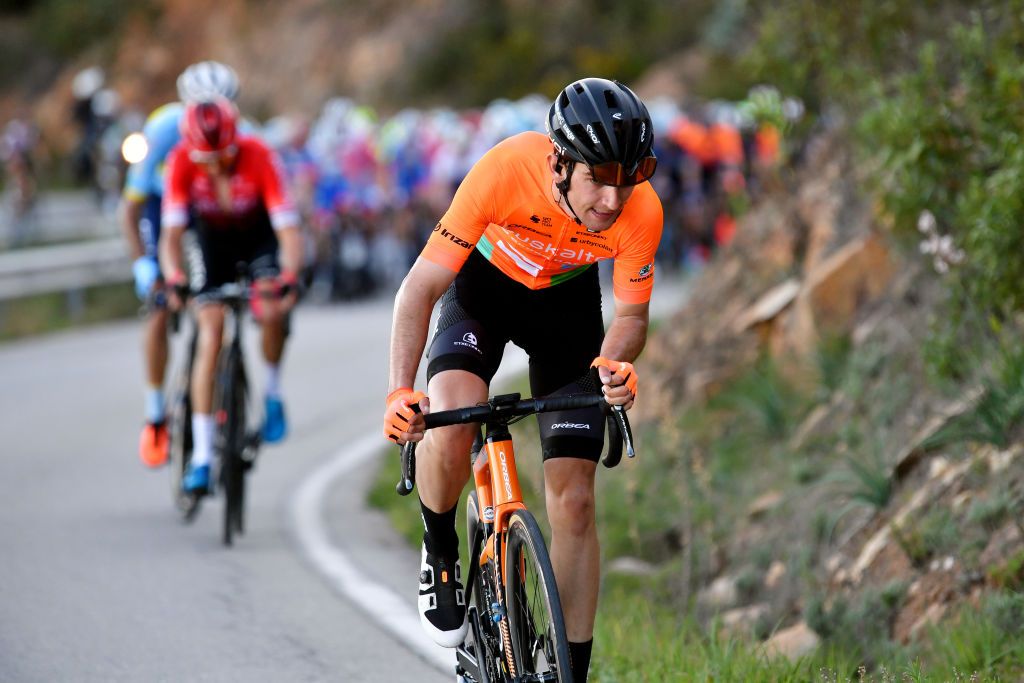 MONCHIQUE PORTUGAL FEBRUARY 17 Unai Iribar Jauregi of Spain and Team Euskaltel Euskadi competes during the 48th Volta Ao Algarve 2022 Stage 2 a 1824km stage from Albufeira to Alto Da Foia Monchique 890m VAlgarve2022 on February 17 2022 in Monchique Portugal Photo by Luc ClaessenGetty Images