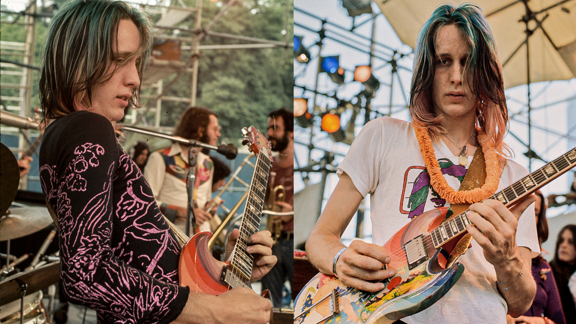 LEFT and RIGHT: Todd Rundgren playing his &amp;ldquo;Fool&amp;rdquo; Gibson SG &amp;mdash;&amp;nbsp;originally painted for Eric Clapton by the Dutch design collective The Fool &amp;mdash; in concert circa 1974.