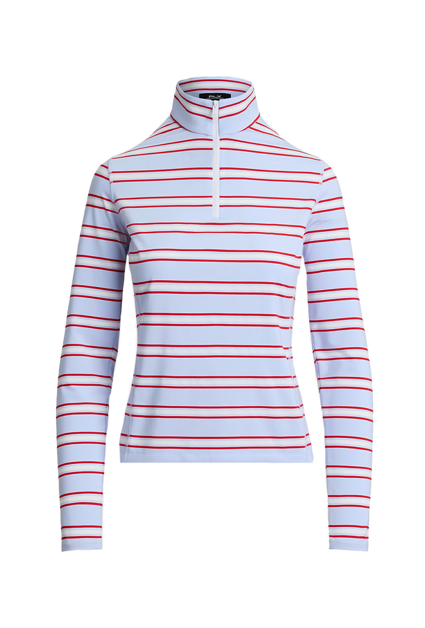 ralphlauren, Striped Stretch-Jersey Quarter-Zip