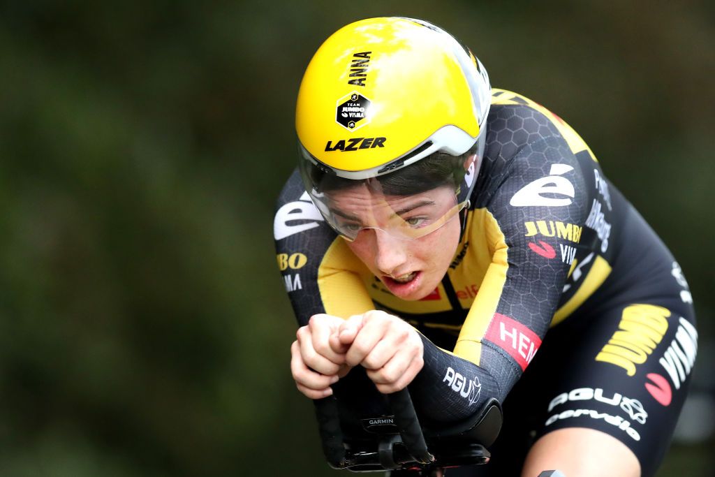 LINCOLN ENGLAND OCTOBER 14 Anna Henderson of Team JumboVisma in the Womens Individual time trial during the HSBC UK National Road Championships on October 14 2021 in Lincoln England Photo by George WoodGetty Images