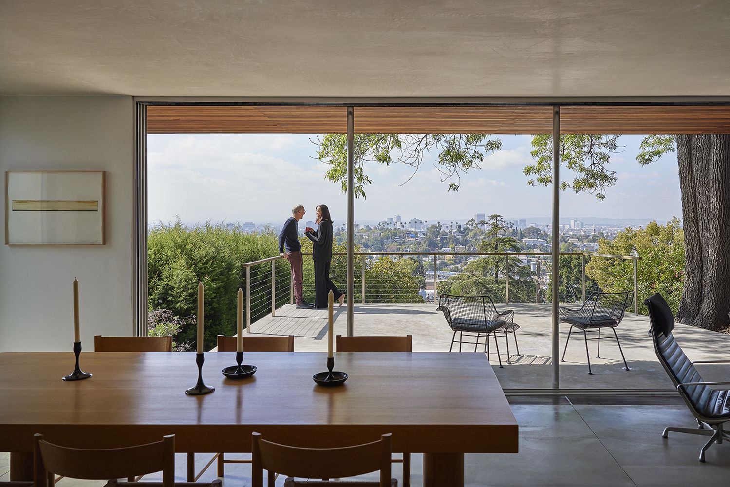 Couple on deck of LA home