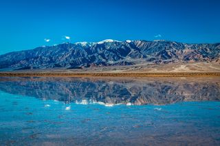 Following a storm, a miles-long lake formed in California's Death Valley National Park.