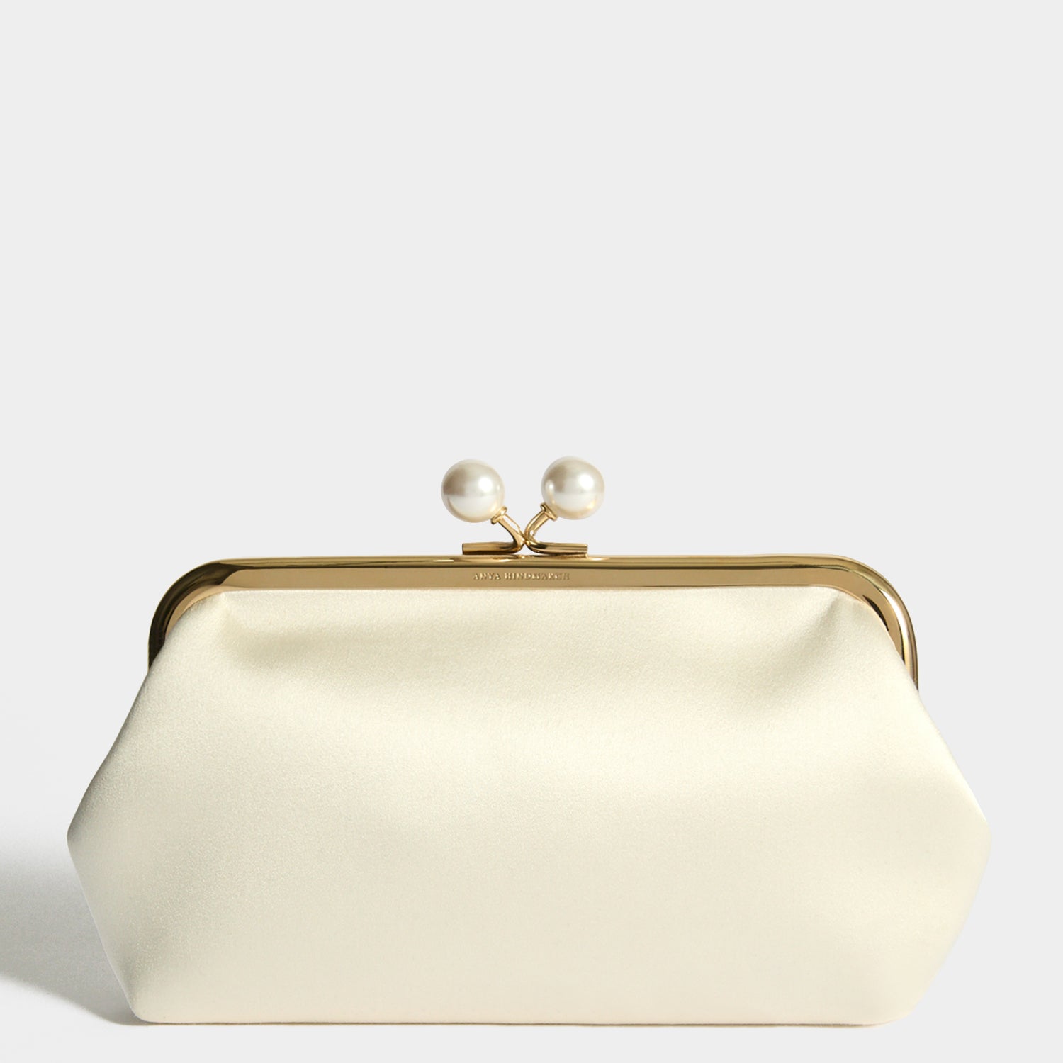 Maud Pearls Clutch | Recycled Satin in Ivory