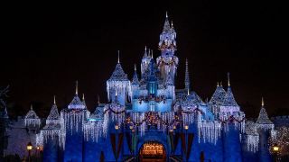 Sleeping Beauty Castle in Christmas decorations