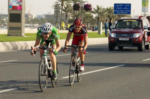 The day's main break was caught with less then 10km to go