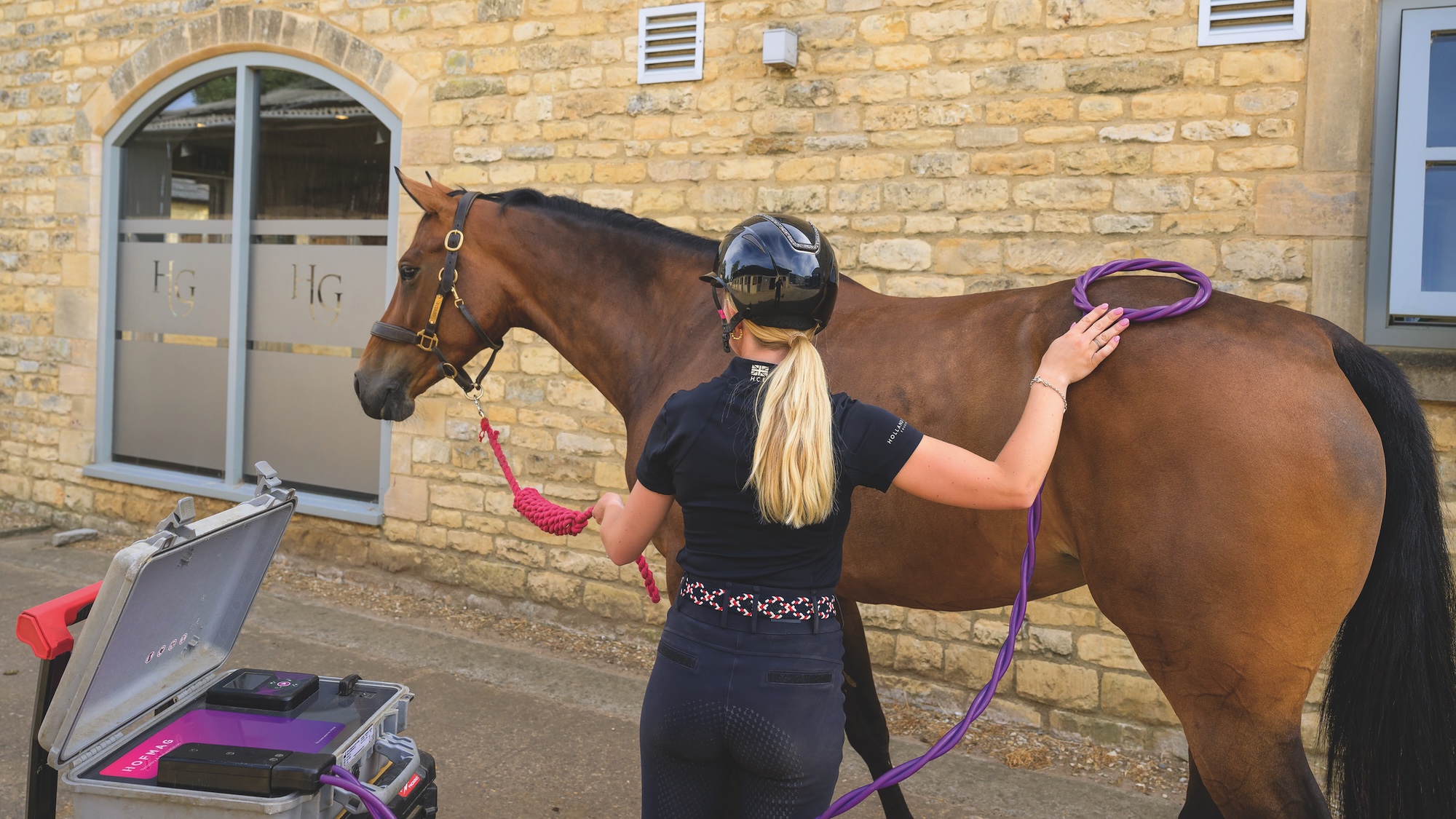 Cerys Macaulay using Hofmag on bay horse