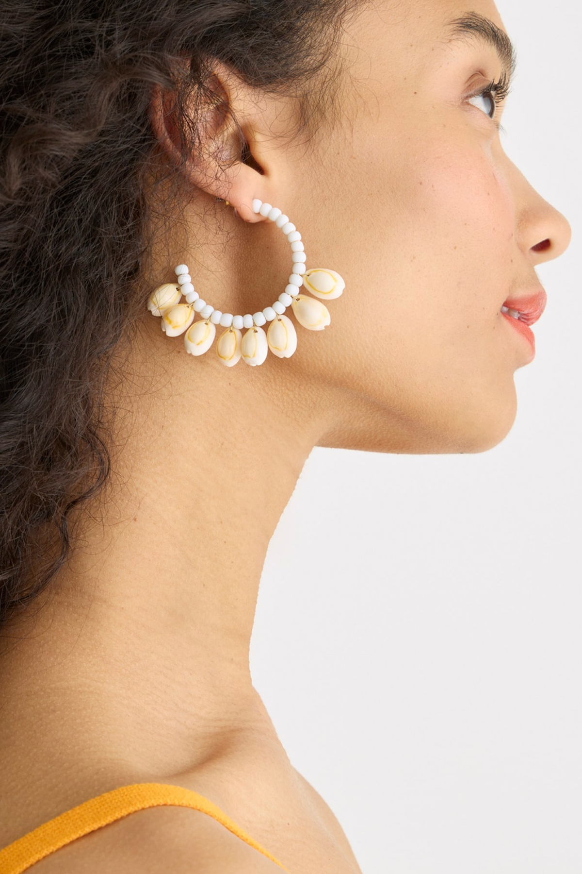 J.Crew Puka Shell Hoop Earrings