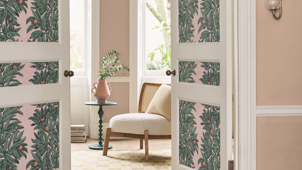Wallpapered doors the trend that brings pattern and color to areas Homes & Gardens