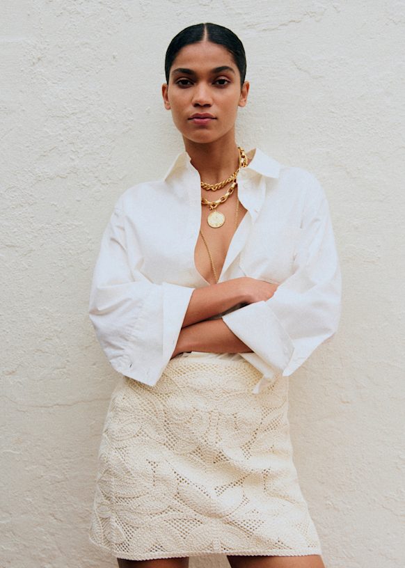 Malia Skirt - Ecru Guipure Lace - Organic Cotton - S&amp;eacute;zane