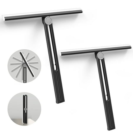 Newe Shower Squeegee 2 Packs for Glass Doors, Car Window, Countertop, Bathroom, 11 Inches
