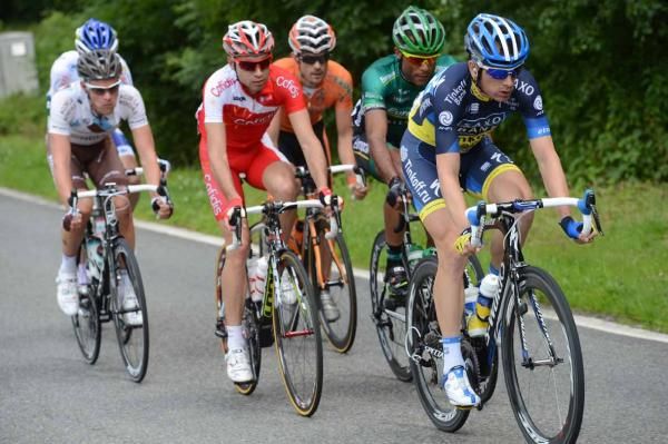 Michael M&oslash;rk&oslash;v (Saxo Bank-Tinkoff) leads the break of the day.