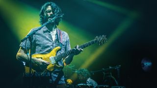 Rick Mitarotonda performs at Mohegan Sun in Connnecticut with his PRS Hollowbody II.