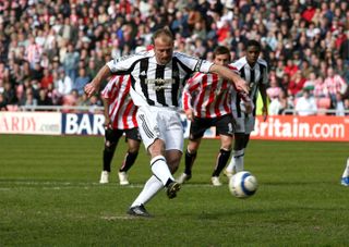 Shearer scored his 260th and final Premier League goal against arch-rivals Sunderland