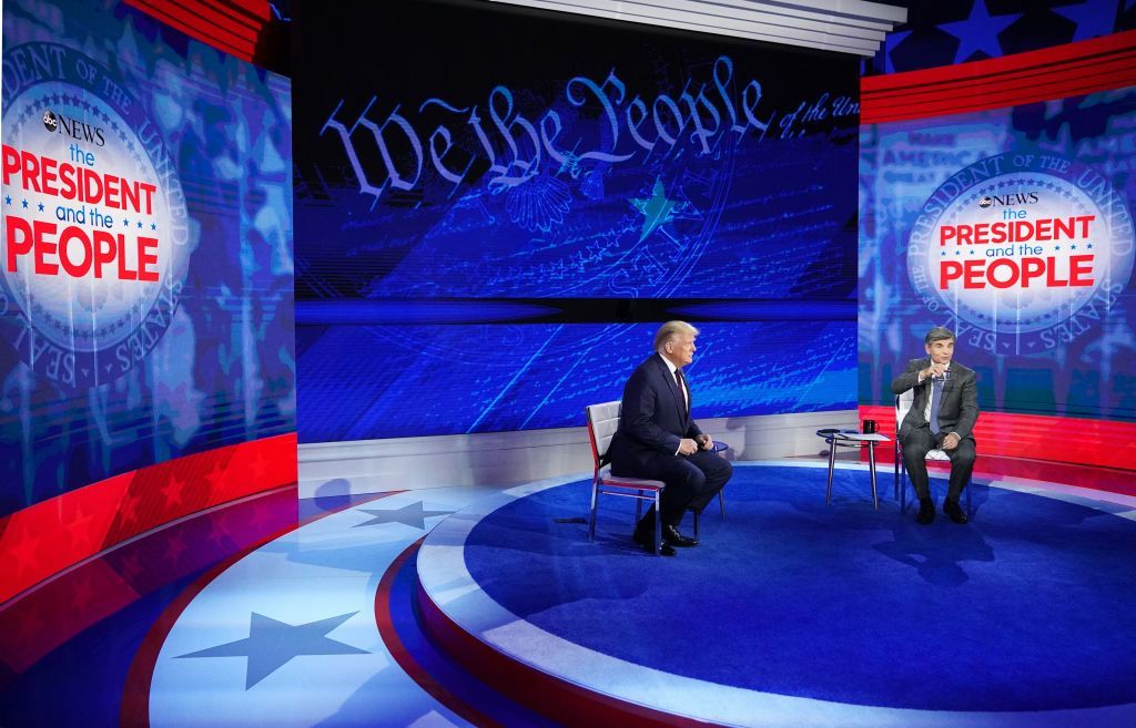 Donald Trump and George Stephanopoulos.