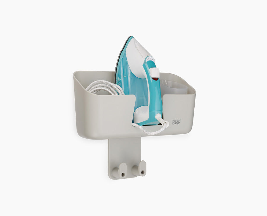 Ironhub&amp;trade; Wall-Mounted Ecru Iron Storage Caddy