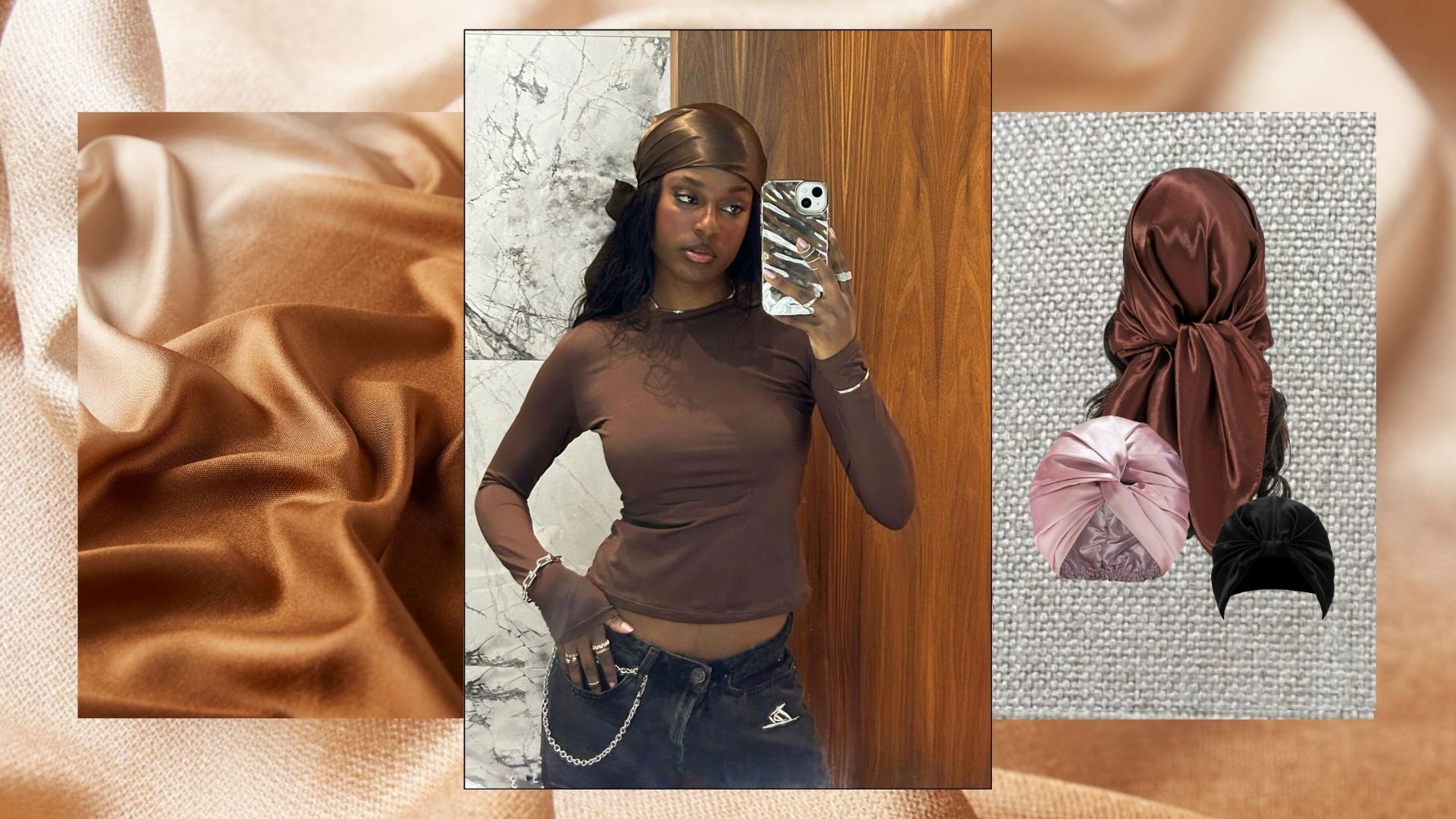 Shei Mamona wearing silk head scarf