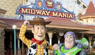 Buzz and Woody walk around characters