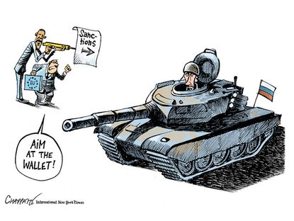 Political cartoon Russia Obama sanctions