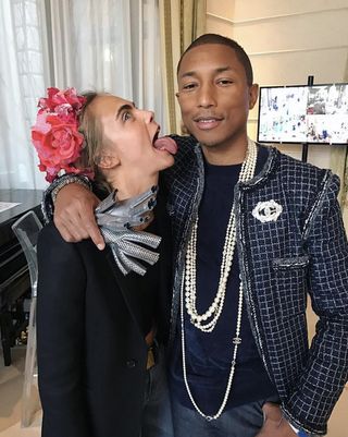 Cara Delevingne and Pharrell Williams