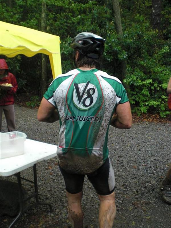 This rider is powered by V8s. Notice that he is not standing crooked.