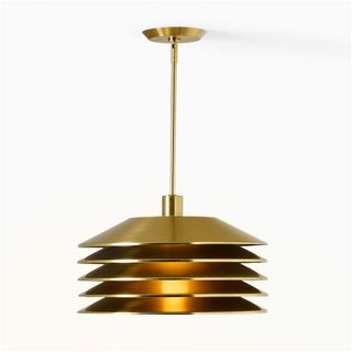 A brass layered pendant light