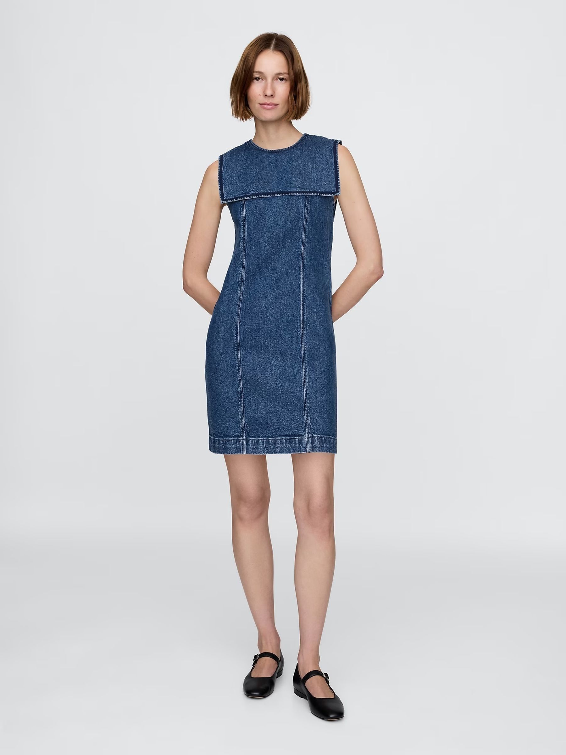 Blue DÔen Denim Sailor Mini Dress