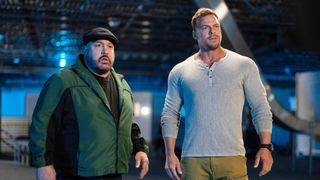 Kevin James as Brian Jennings and Alan Ritchson as Jeff Eamon in "Playdate" on Prime Video