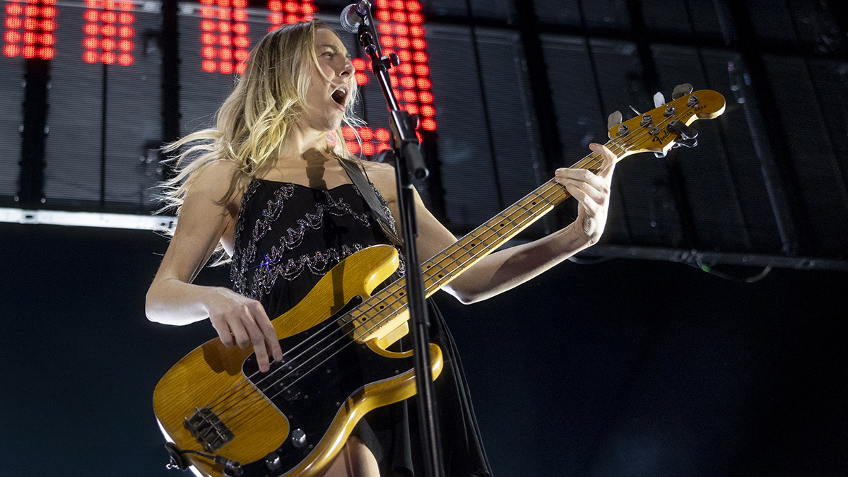 Este Haim performs onstage at The Kia Forum on October 09, 2025 in Inglewood, California. (Photo by Emma McIntyre/Getty Images for ABA)