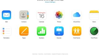 iCloud's user interface on a web browser